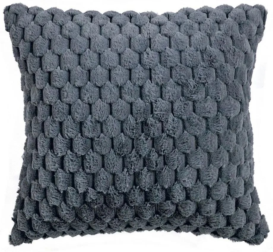 Μαξιλάρι Διακοσμητικό (Με Γέμισμα) Joselyn 24 Grey Kentia 50X50 50x50cm Ecological Fur