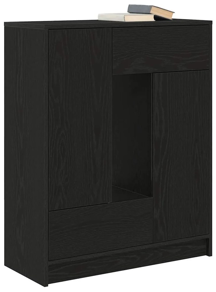 Συρταριέρα με Συρτάρια και Πόρτες Μαύρη βελανιδιά 73x31x90 εκ 861851