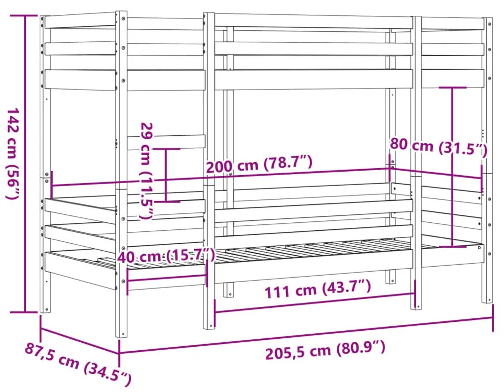 ΚΟΥΚΕΤΑ 80X200 ΕΚ. ΑΠΟ ΜΑΣΙΦ ΞΥΛΟ ΠΕΥΚΟΥ 3284215