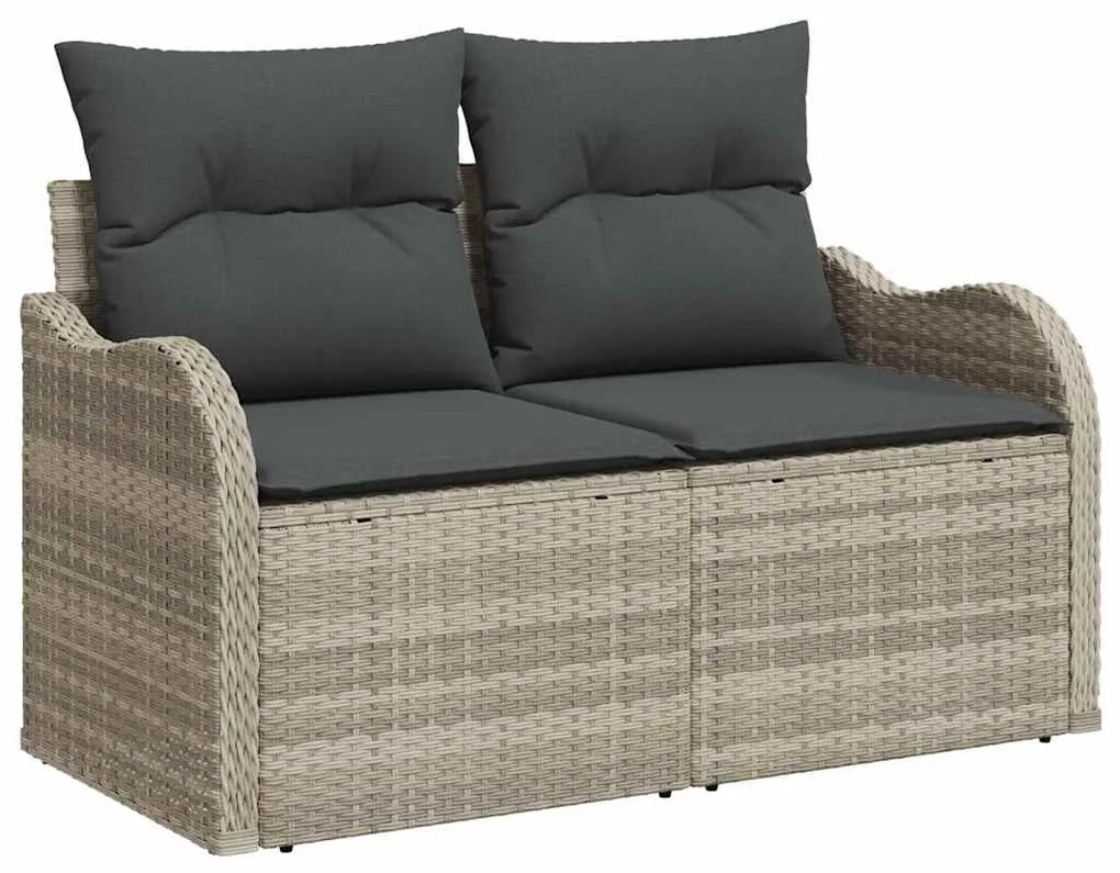 vidaXL Σετ Καναπέ Κήπου με μαξιλάρι 7 pcs Γκρι Πολυ ράταν