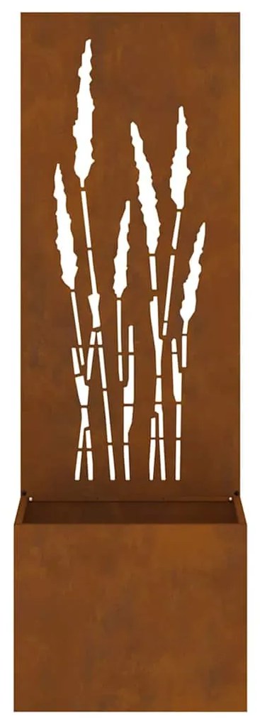 vidaXL Γλάστρα Κήπου με Διακοσμητική Πάνελ Σκ rusty 50 x 140 cm