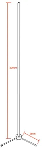 Μοντέρνο Minimal Επιδαπέδιο Μαύρο Φωτιστικό 200cm LED 32 Watt με Ασύρματο Χειριστήριο RF &amp; Dimmer Θερμό Λευκό 3000k GloboStar ALIEN Design GLOBO-200-3