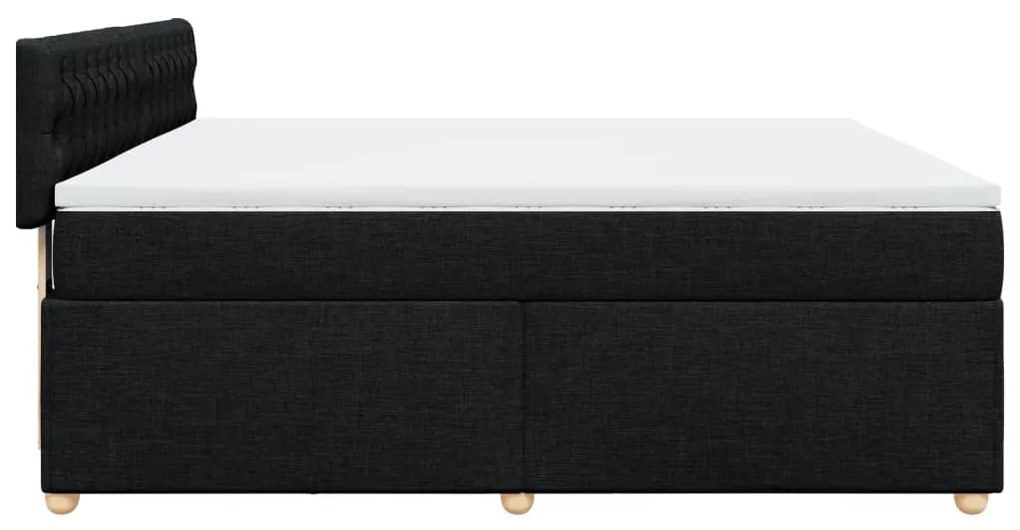 vidaXL Κρεβάτι Boxspring με Στρώμα Μαύρο 180x200 εκ. Υφασμάτινο