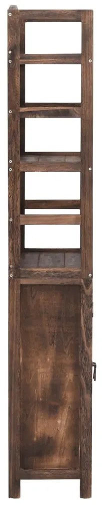 vidaXL Ντουλάπι Βιτρίνα Σκούρο Καφέ 46x24x140 εκ. Μασίφ Ξύλο Παυλώνιας