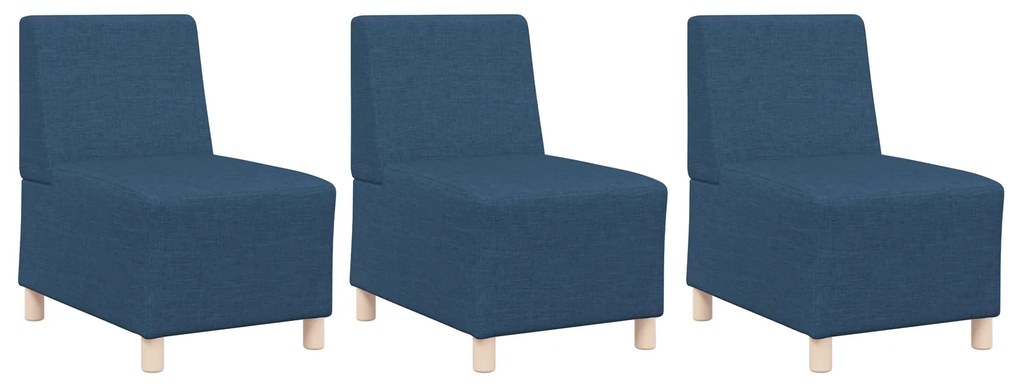 vidaXL Καθίσμα Σαλονιού 3 pcs Μπλε 55 x 74 x 82 εκ. ύφασμα