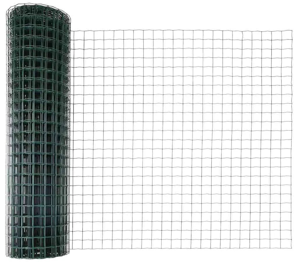 vidaXL Σετ Φράκτη Κήπου Πράσινο 10 x 1 μ PVC επενδυμένο ατσάλι