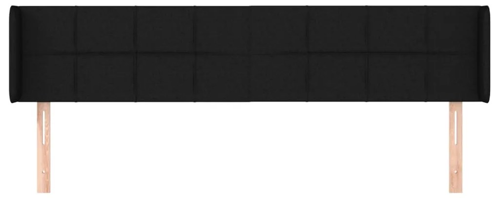 vidaXL Κεφαλάρι με Πτερύγια Μαύρο 163x16x78/88 εκ. Υφασμάτινο