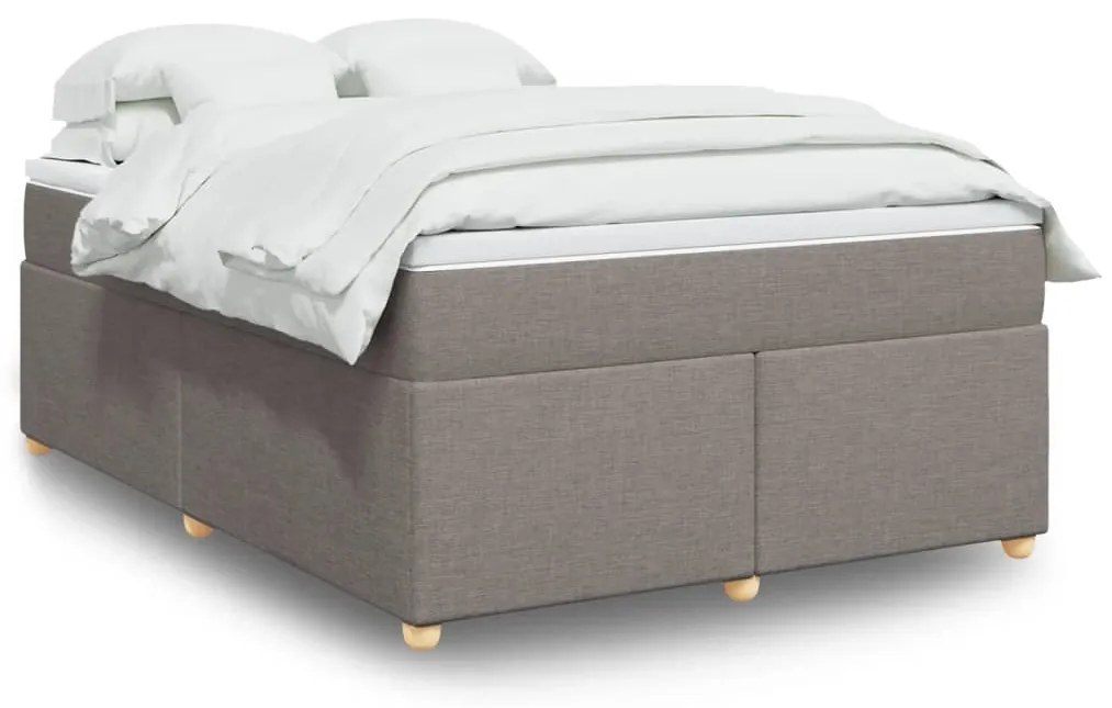 Κρεβάτι Boxspring με Στρώμα Taupe 140x190 εκ. Υφασμάτινο