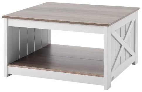 VEVOR 31.5&quot; Farmhouse Coffee Table Square Table with Open Storage Compartment