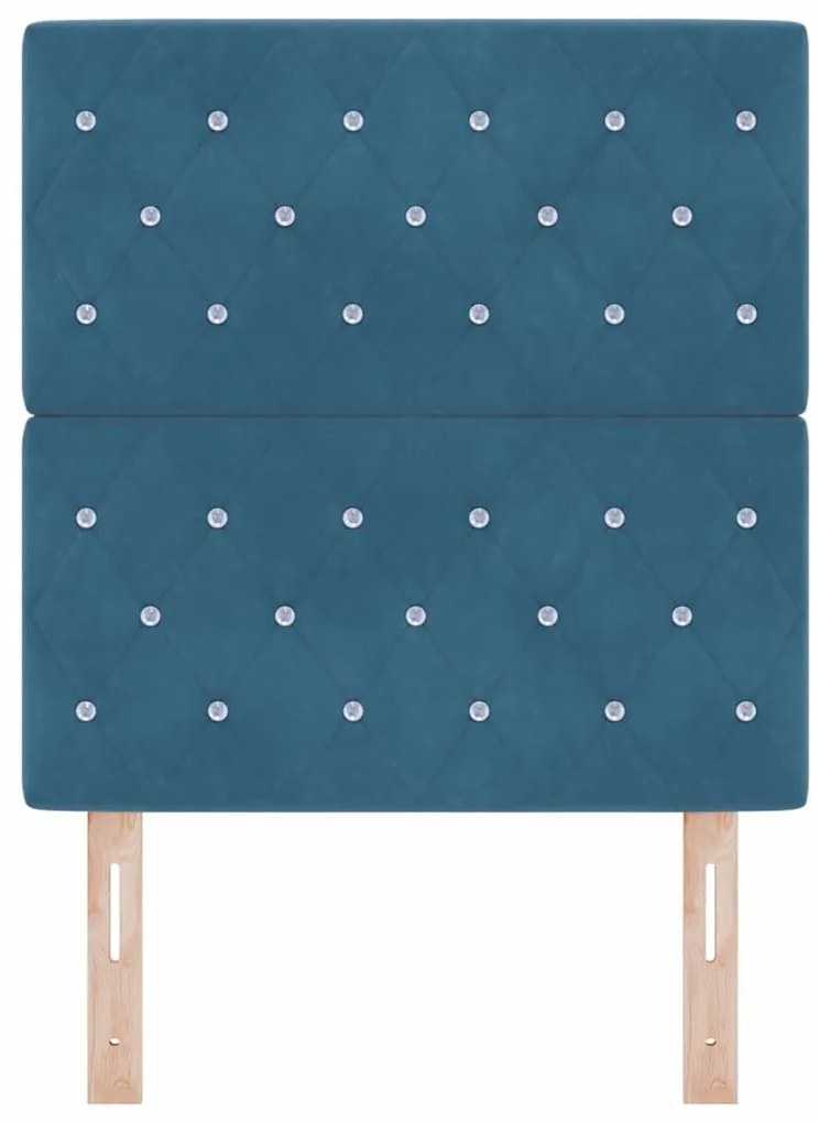 vidaXL LED κεφαλάρι με φώτα λωρίδας LED Σκούρο Μπλε 80 cm Πολυεστέρας