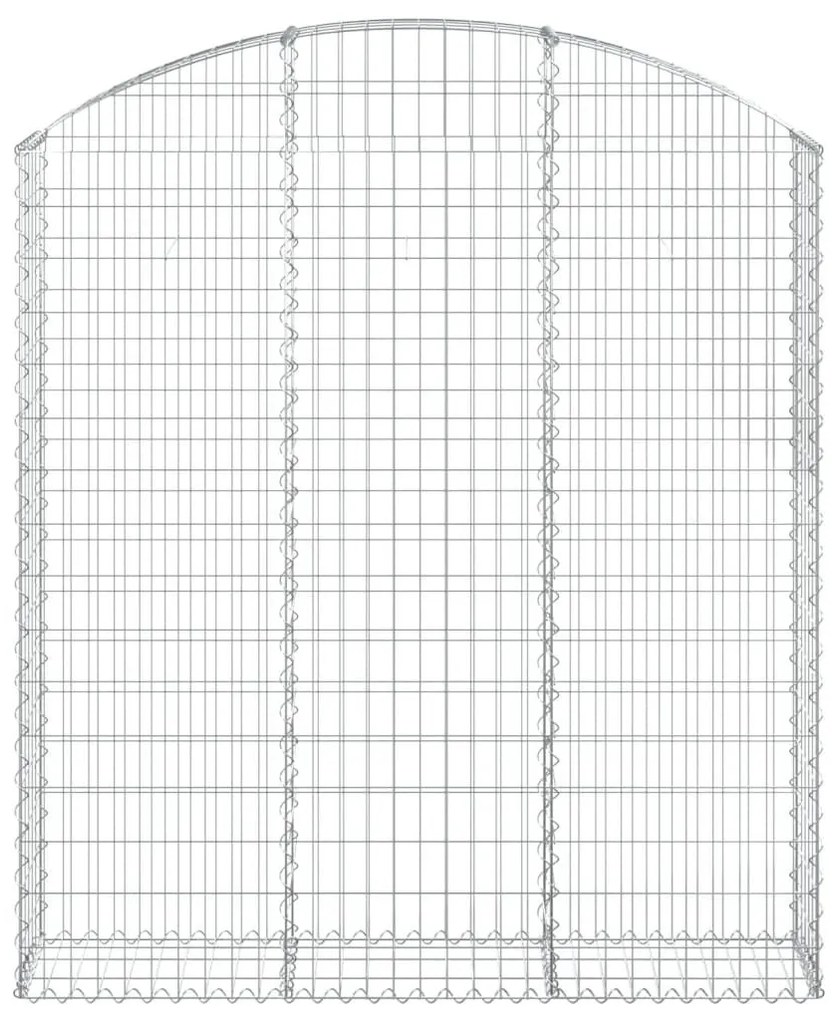 Συρματοκιβώτιο Τοξωτό 150x30x160/180εκ. από Γαλβανισμένο Χάλυβα - Ασήμι