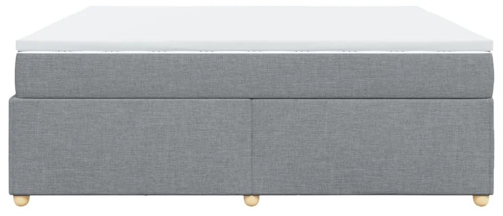 Κρεβάτι Boxspring με Στρώμα Ανοιχτό Γκρι 180x200 εκ. Υφασμάτινο - Γκρι