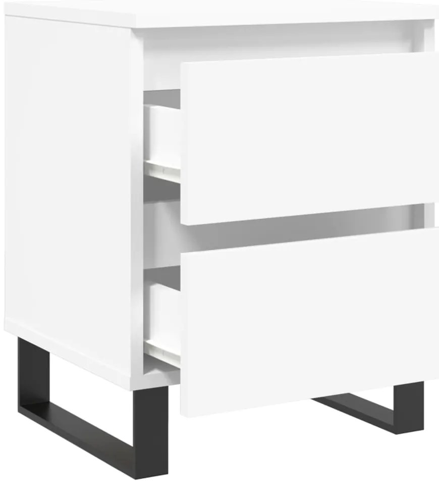 vidaXL Κομοδίνο Λευκό 40 x 35 x 50 εκ. από Επεξεργασμένο Ξύλο