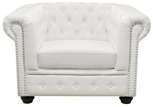 ΠΟΛΥΘΡΟΝΑ T.CHESTERFIELD HM3011.02 ΤΕΧΝΟΔΕΡΜΑ ΛΕΥΚΟ ΜΑΤ 110x90x73 εκ. - 0514288 - HM3011.02