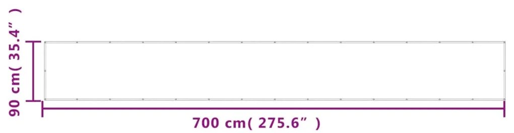 vidaXL Διαχωριστικό Βεράντας Λευκό 90x700εκ 100% Πολ. Ύφασμα Oxford