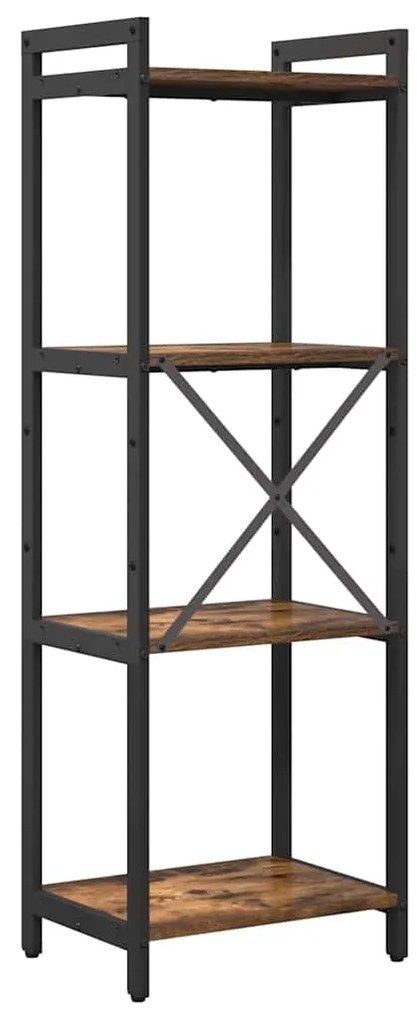 vidaXL Βιβλιοθήκη Καπνιστή δρυς 40 x 30 x 118 εκ Επεξεργασμένο ξύλο