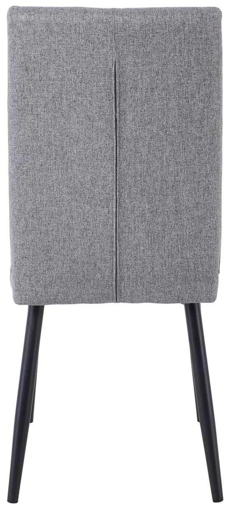 Καρέκλα Μεταλλική MINA Μαύρη/Ύφασμα Grey-Brown 43x56x97cm (Σετ 6 ΤΕΜ)