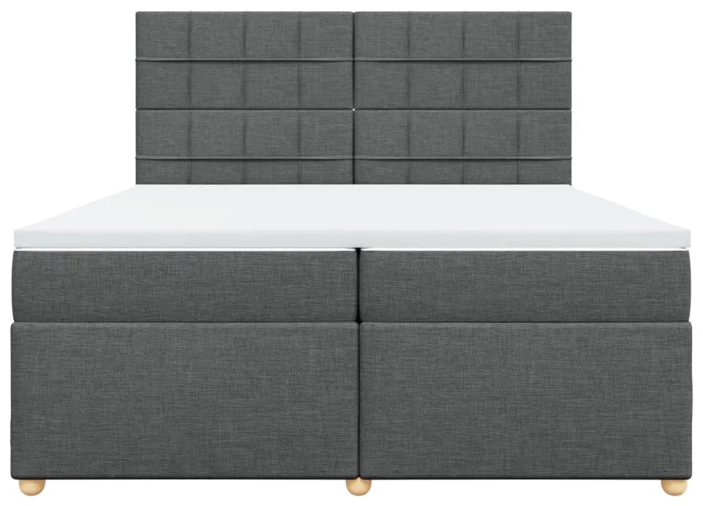 ΚΡΕΒΑΤΙ BOXSPRING ΜΕ ΣΤΡΩΜΑ ΣΚΟΥΡΟ ΓΚΡΙ 200X200 ΕΚ. ΥΦΑΣΜΑΤΙΝΟ 3293688