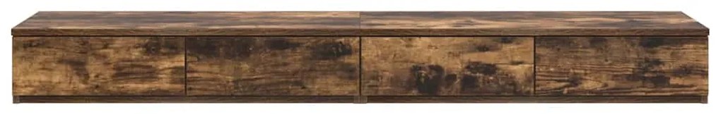 vidaXL Συρτάρια κρεβατιού Καπνιστή δρυς 160 x 36.5 x 16.5 εκ
