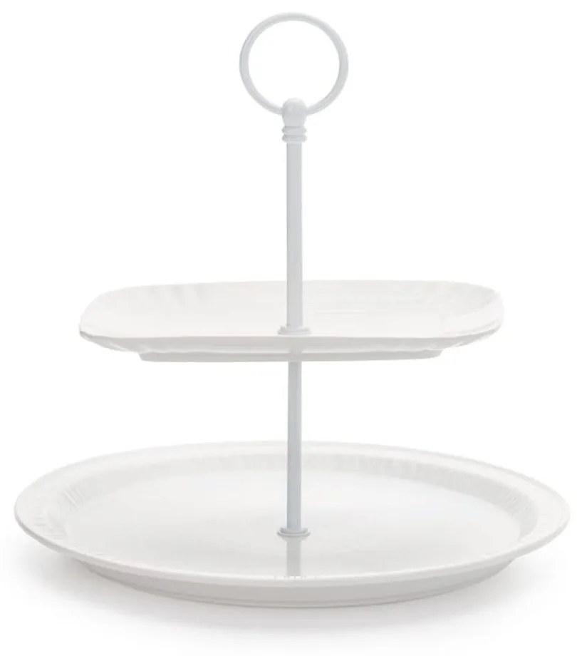 Ορντεβιέρα Διώροφη Πορσελάνινη 10574 28x25,5cm White Seletti Porcelain