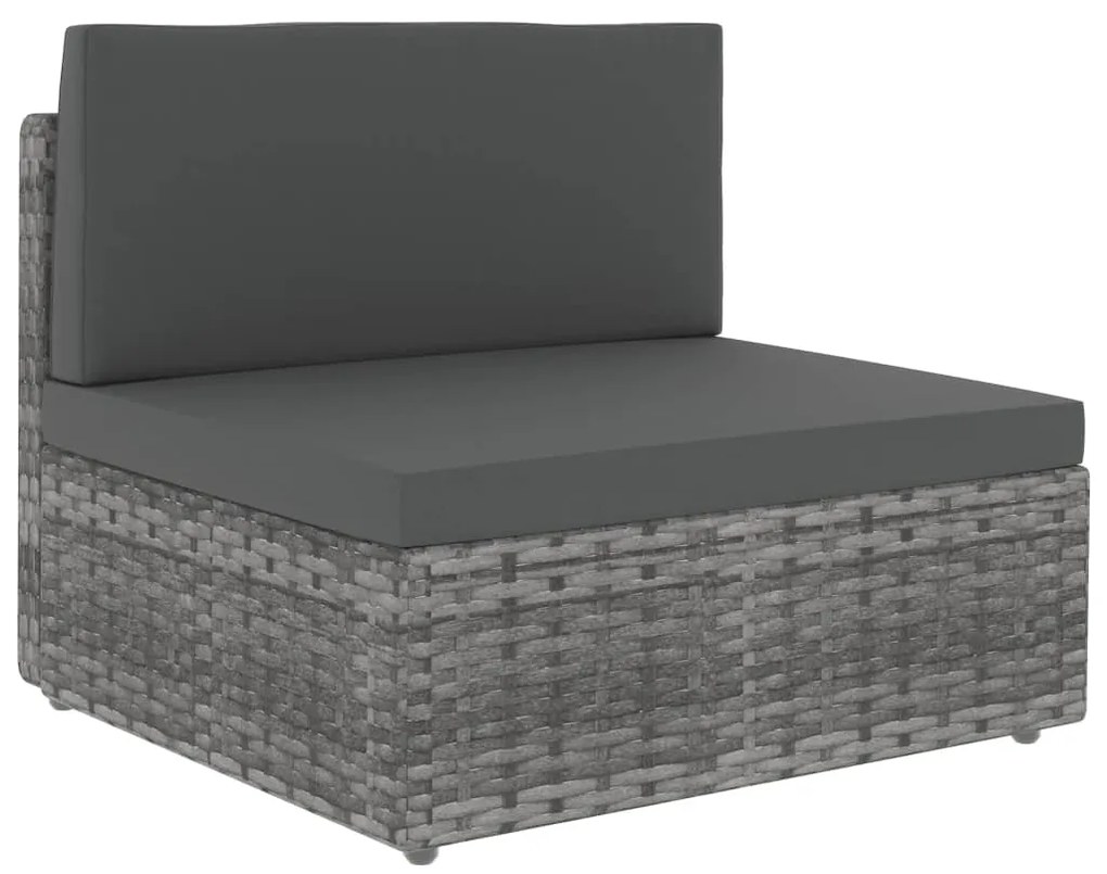 vidaXL Σαλόνι Κήπου 4 Τεμαχίων Γκρι από Συνθετικό Ρατάν