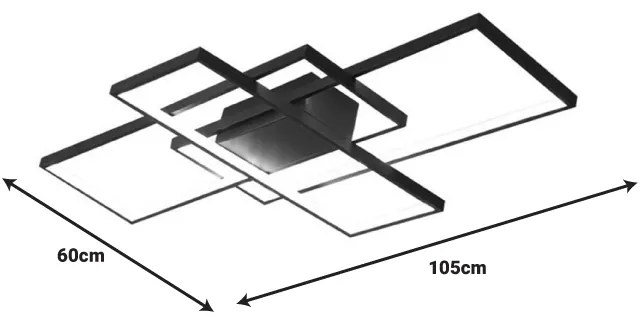 ΦΩΤΙΣΤΙΚΟ ΟΡΟΦΗΣ LUXANE PAKOWORLD LED ΜΑΥΡΟ ΜΕΤΑΛΛΟ 105X60X7ΕΚ