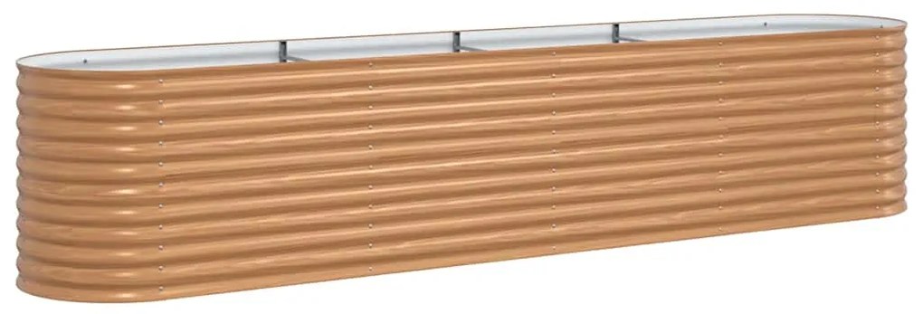 vidaXL Υπερυψωμένη Ζαρντινιέρα Καφέ 400 x 80 x 81 cm Ατσάλι