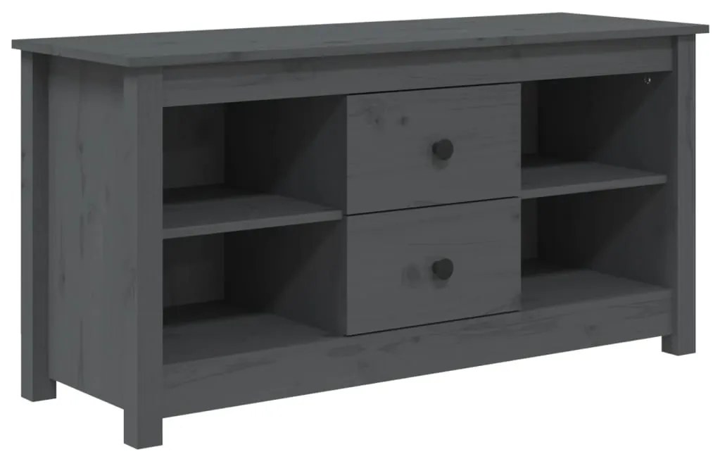 vidaXL Έπιπλο Τηλεόρασης Γκρι 103x36,5x52 εκ. από Μασίφ Ξύλο Πεύκου