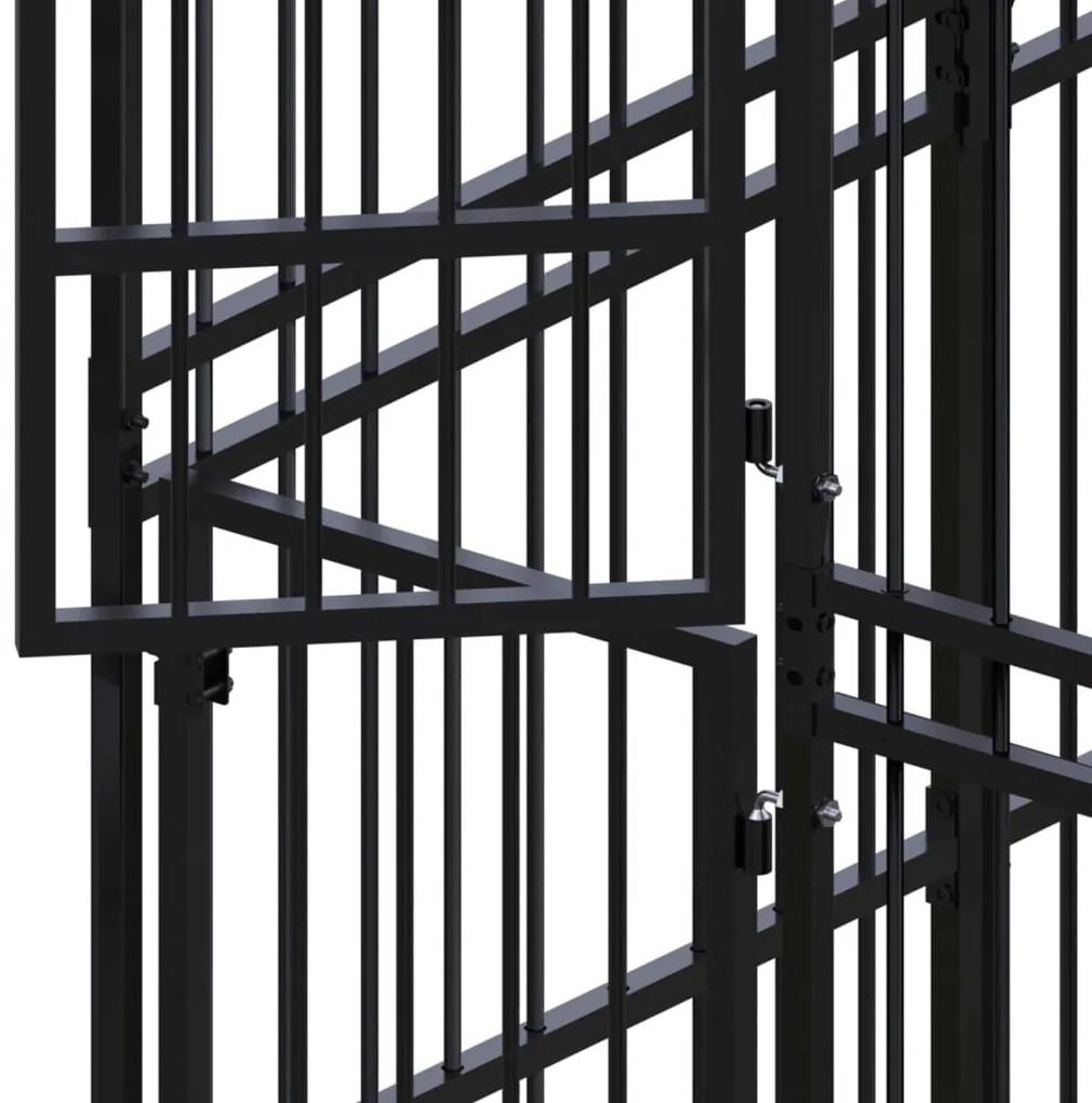 Κλουβί Σκύλου Εξωτερικού Χώρου 46,08 μ² από Ατσάλι - Μαύρο