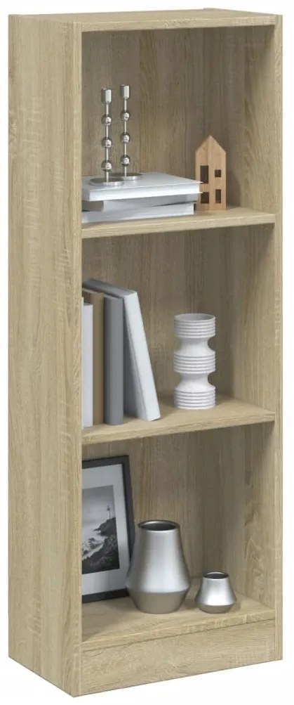 vidaXL Βιβλιοθήκη με 3 Ράφια Sonoma Δρυς 40x24x109 εκ. Επεξεργ. Ξύλο
