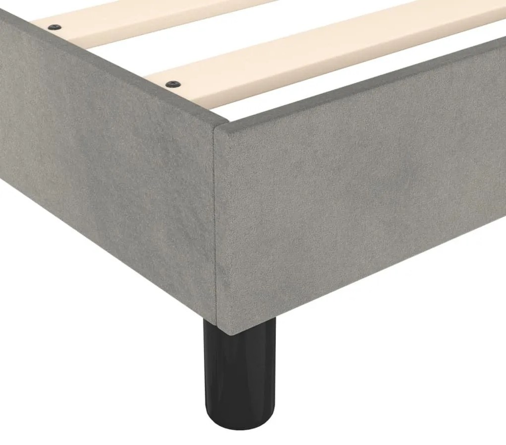 Κρεβάτι Boxspring με Στρώμα Ανοιχτό Γκρι 140x200 εκ. Βελούδινο - Γκρι