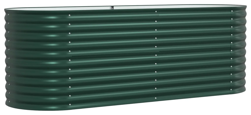 vidaXL Υψωμένο Κρεβάτι Κήπου Πράσινο 240x80x81 εκ από Γαλβανισμένο Χάλυβα