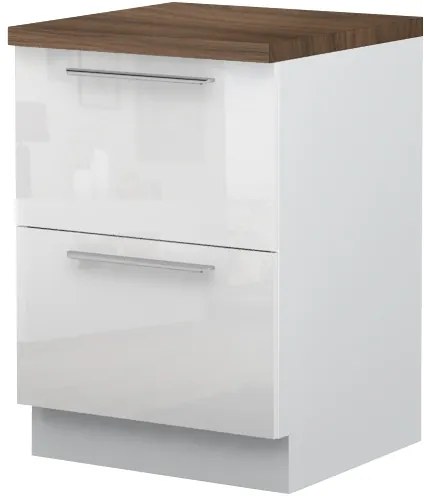Επιδαπέδιο ντουλάπι Raval R-60-2F-Λευκό - Λευκό γυαλιστερό - 60.00Χ60.00Χ88.00cm