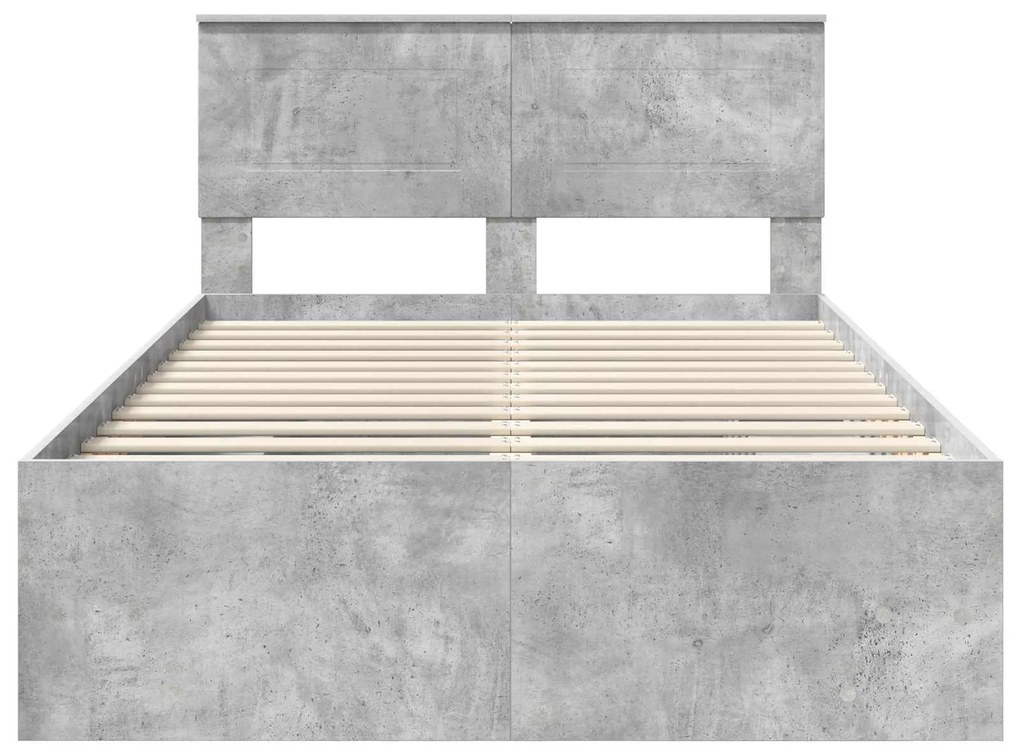 vidaXL Σκελετός Κρεβατιού με κεφαλάρι Σκυρόδεμα Γκρι 120 x 123 εκ.