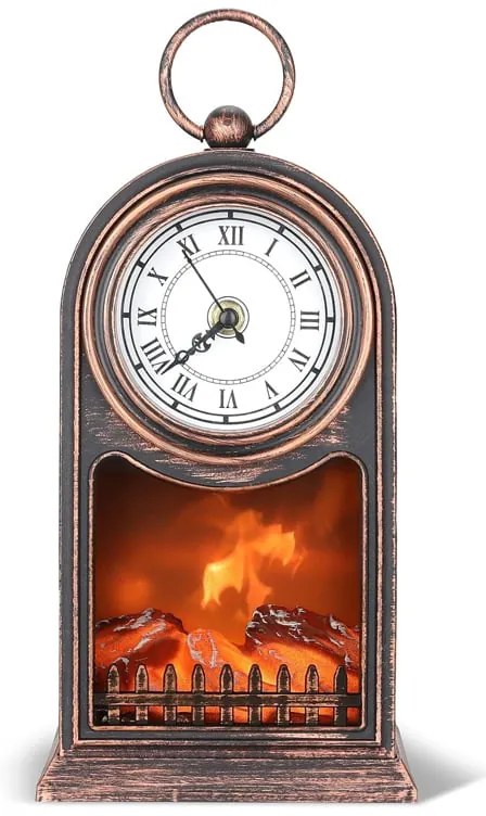 Διακοσμητικό Φωτιστικό Τζάκι με Ρολόι - Led Fireplace Lantern SP-14