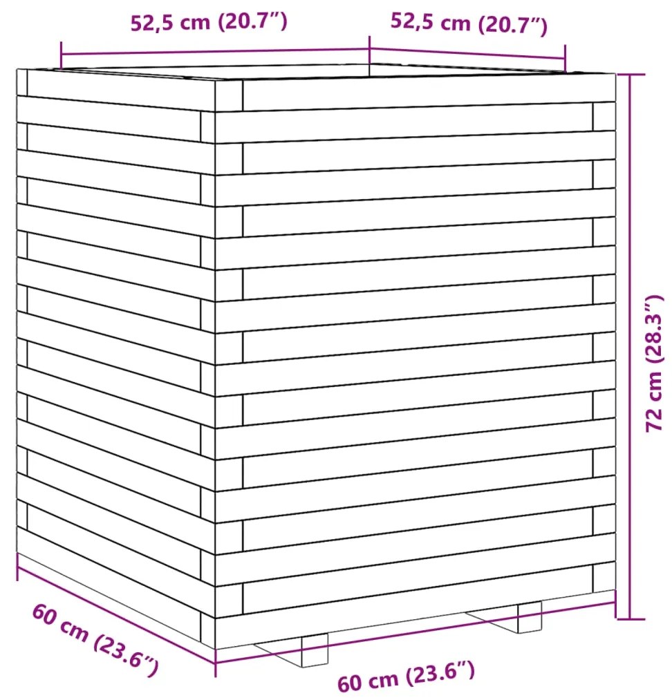 ΖΑΡΝΤΙΝΙΕΡΑ ΚΗΠΟΥ ΛΕΥΚΗ 60X60X72 ΕΚ. ΑΠΟ ΜΑΣΙΦ ΞΥΛΟ ΠΕΥΚΟΥ 3282615