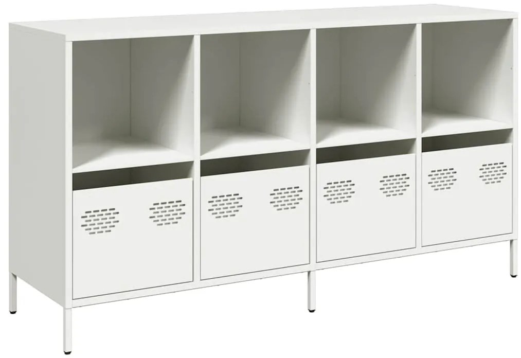 Sideboard Λευκό 135x39x73,5 cm Ατσάλι ψυχρής έλασης - Λευκό