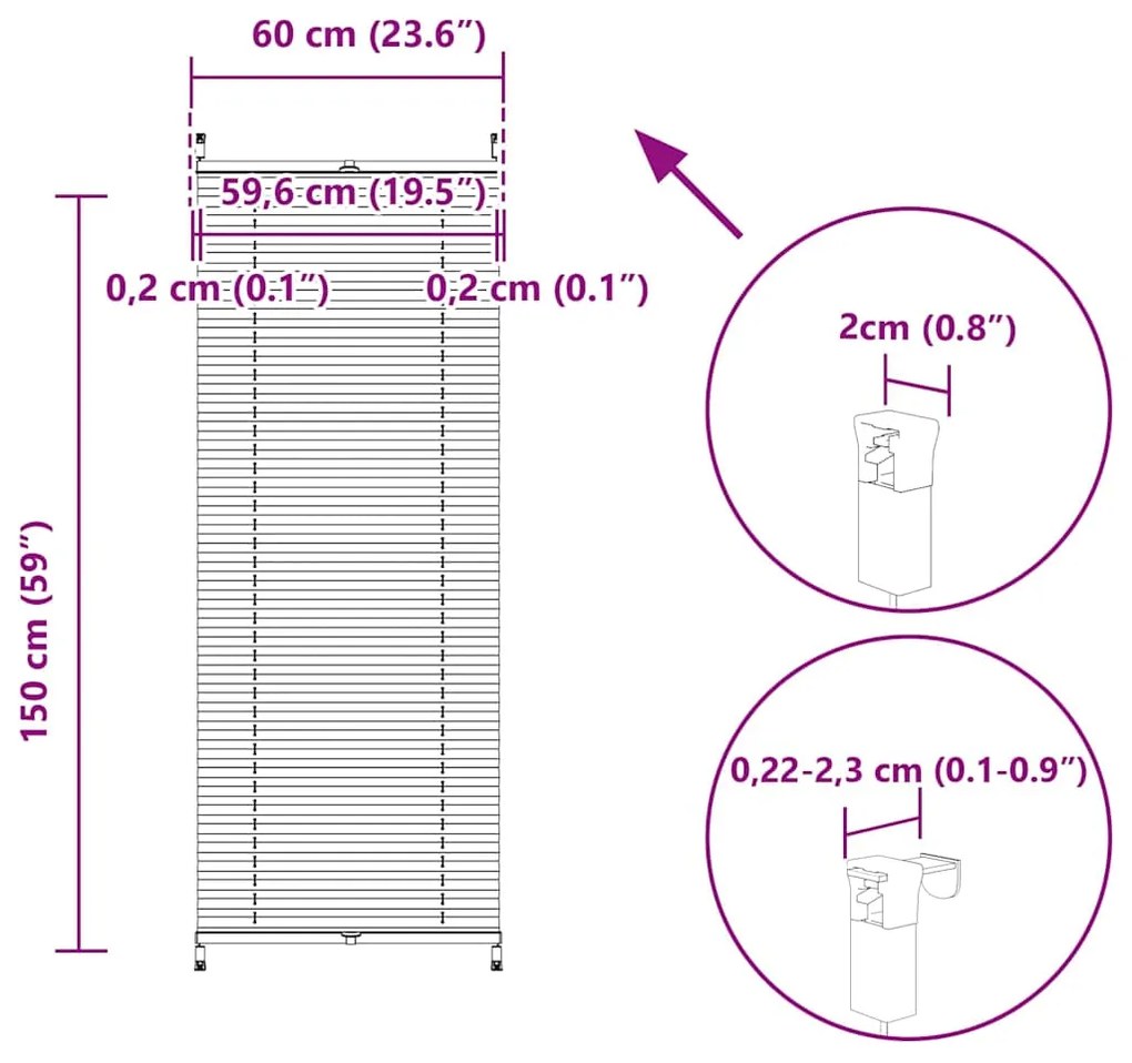 Σύστημα Σκίασης Πλισέ Λευκό 60 x 150 εκ. 240595