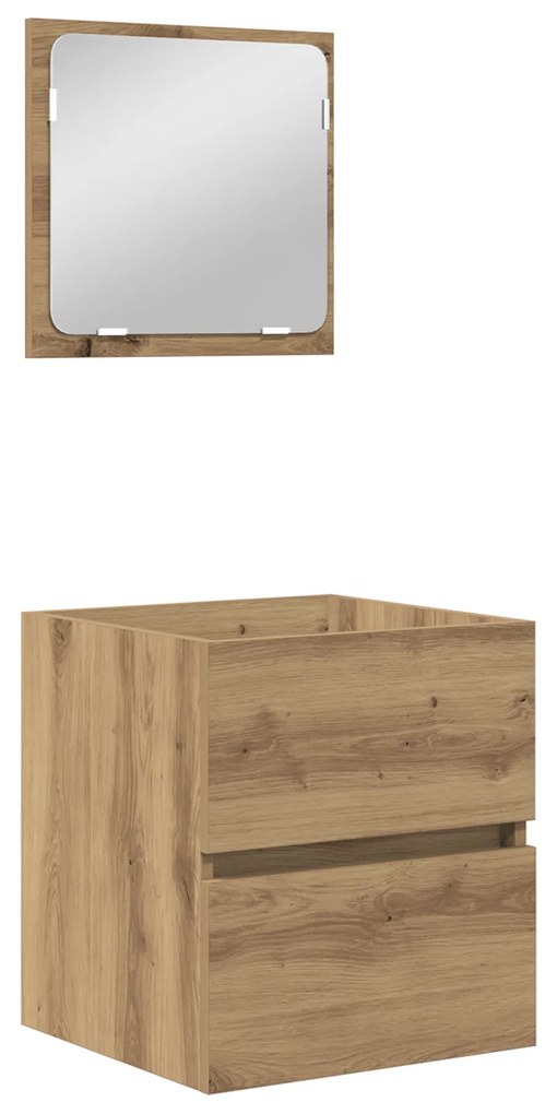 vidaXL Σετ Επίπλων Μπάνιου με συρτάρι 2 pcs Μαύρος Δρυς και Λευκό