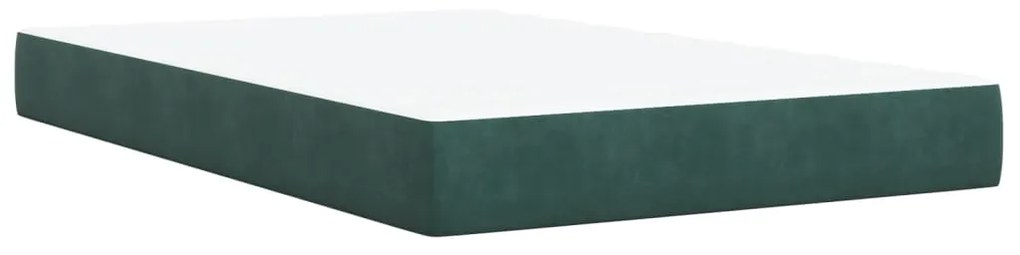 Κρεβάτι Boxspring με Στρώμα Σκούρο Πράσινο 120x190εκ. Βελούδινο - Πράσινο