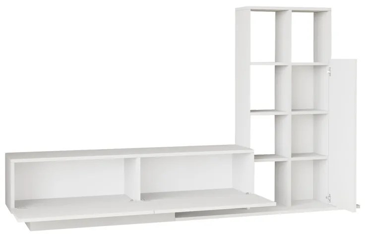 Σύνθετο σαλονιού Damon pakoworld σε λευκή απόχρωση 140x29.5x39.5εκ (1 τεμάχια)