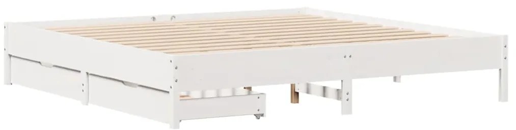 vidaXL Σκελετός Κρεβ. Χωρίς Στρώμα Λευκό 200x200 εκ Μασίφ Πεύκο