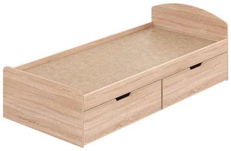 Κρεβάτι Regan με συρτάρια σε oak απόχρωση 90x200εκ 94.4x204.2x65 εκ.