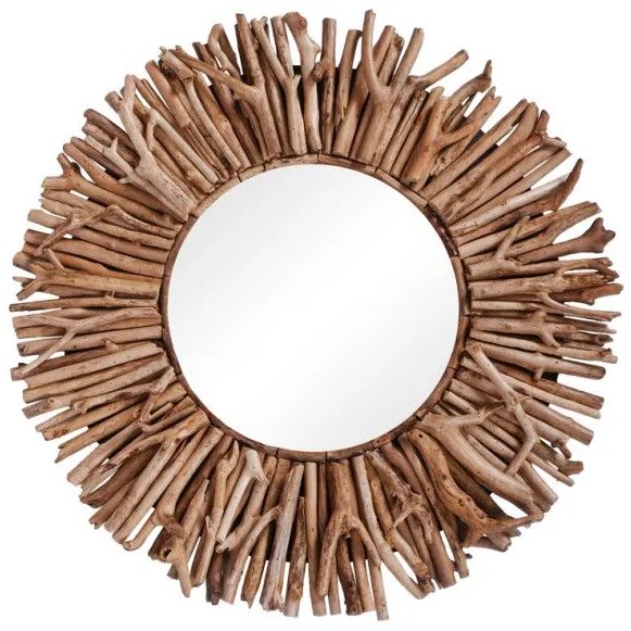 Καθρέπτης Grazzy Inart arum-flotsam ξύλο Φ70x8εκ 337-000029 337-000029 Καφέ