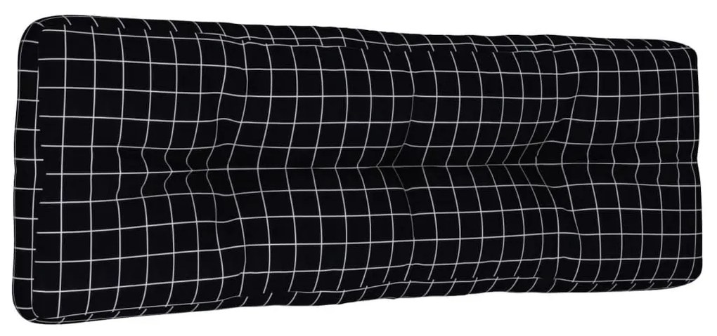 Μαξιλάρι Παλέτας Μαύρο Καρό 120 x 40 x 12 εκ. Υφασμάτινο - Πολύχρωμο