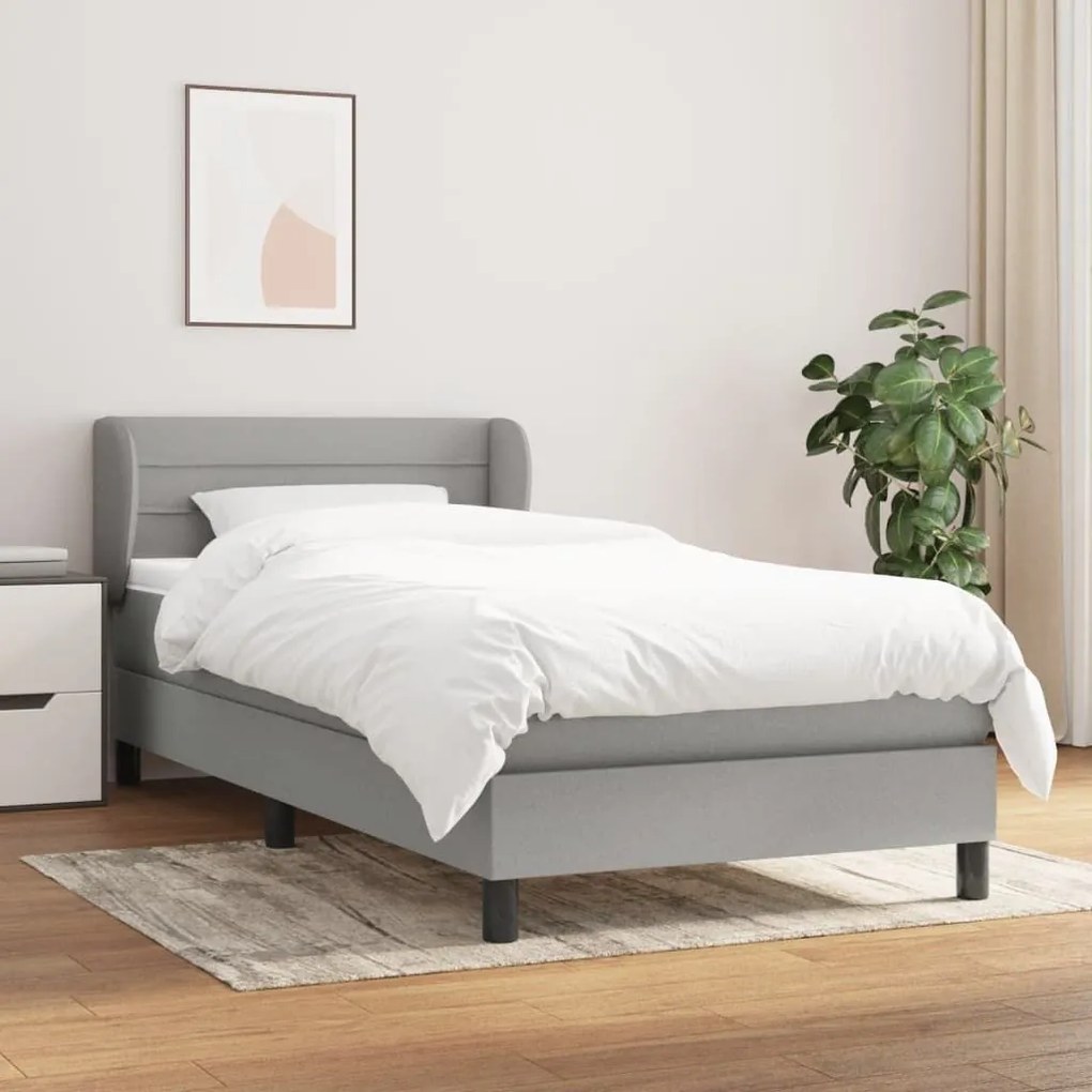 ΚΡΕΒΑΤΙ BOXSPRING ΜΕ ΣΤΡΩΜΑ ΑΝΟΙΧΤΟ ΓΚΡΙ 90X200 ΕΚ. ΥΦΑΣΜΑΤΙΝΟ 3126293