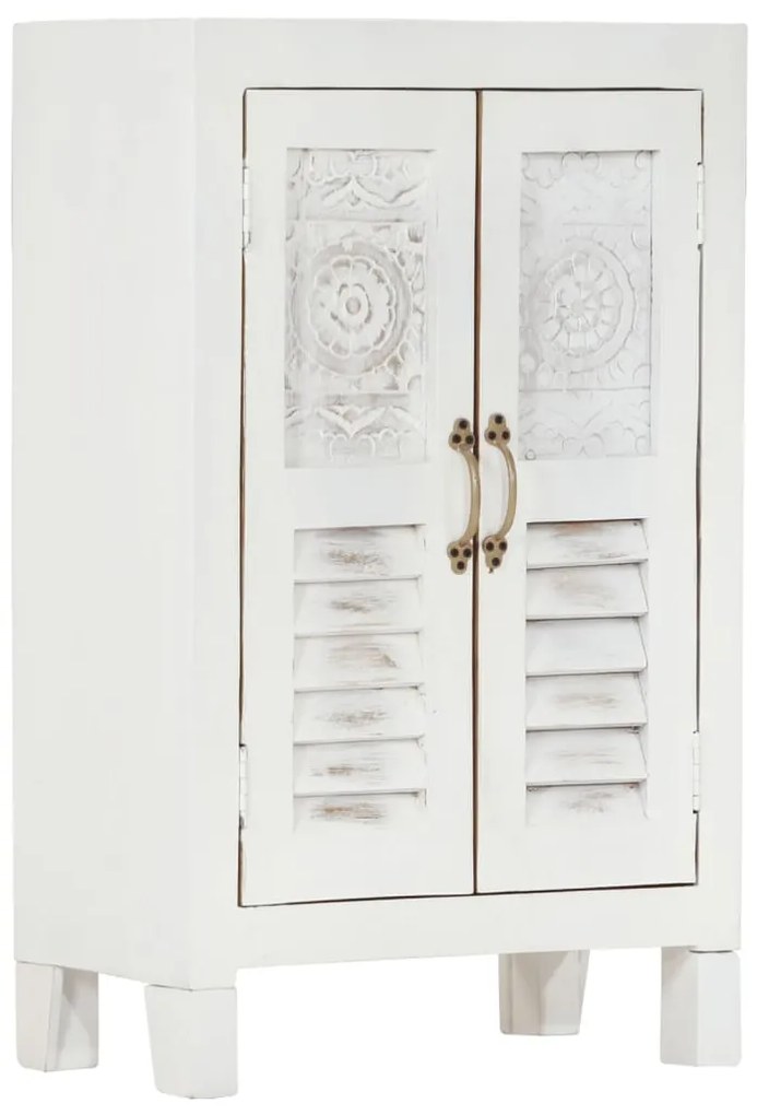 vidaXL Ντουλάπι Λευκό 55 x 30 x 90 εκ. από Μασίφ Ξύλο Ακακίας
