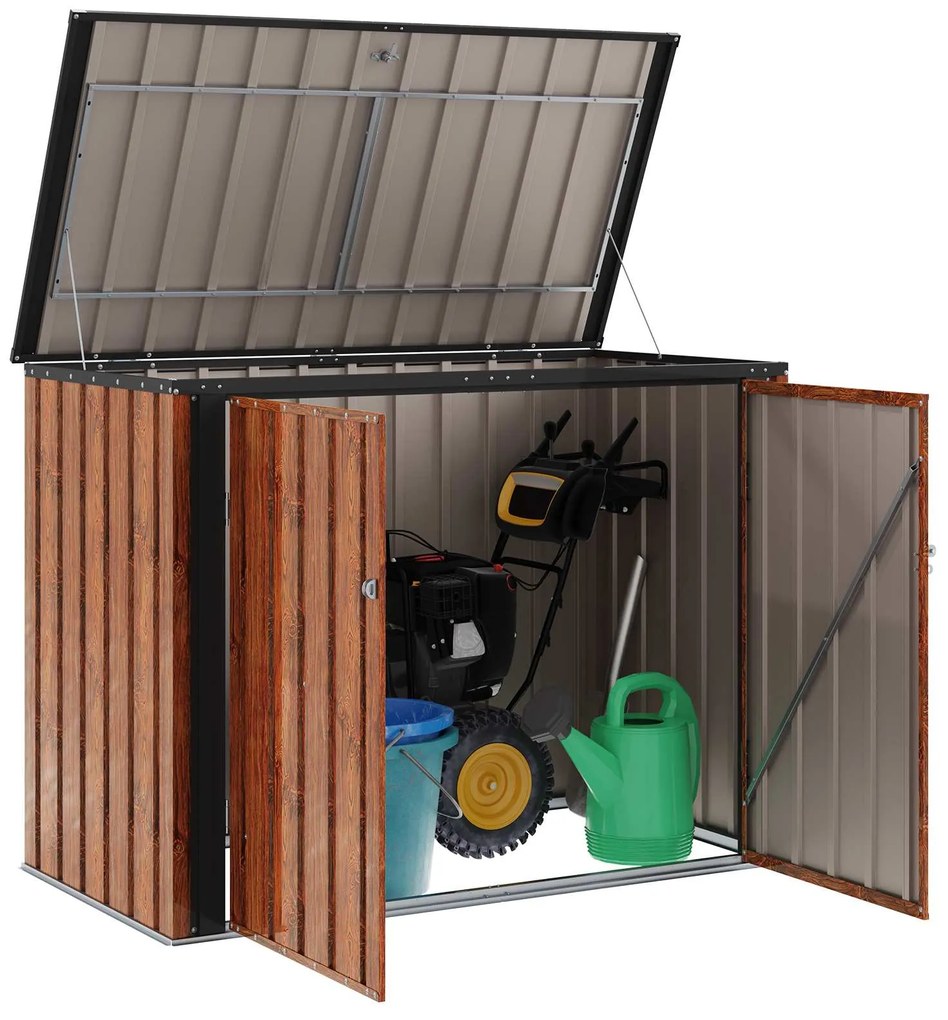 vidaXL Κουτί αποθήκευσης κήπου Καφέ 151,5 x 82 x 110,5 εκ Ατσάλι