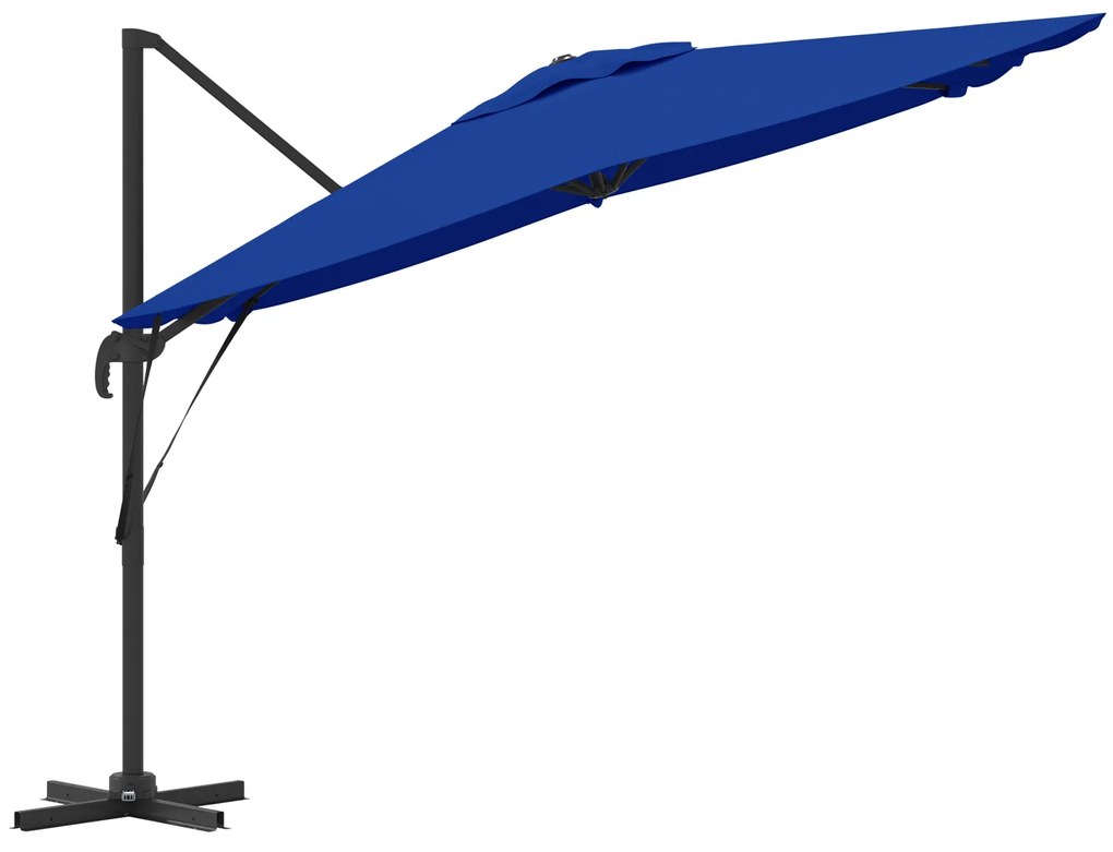 vidaXL Ρώμη Ομπρέλα Μπλε 286 x 285 x 265 εκ Πολυεστέρας, Αλουμίνιο