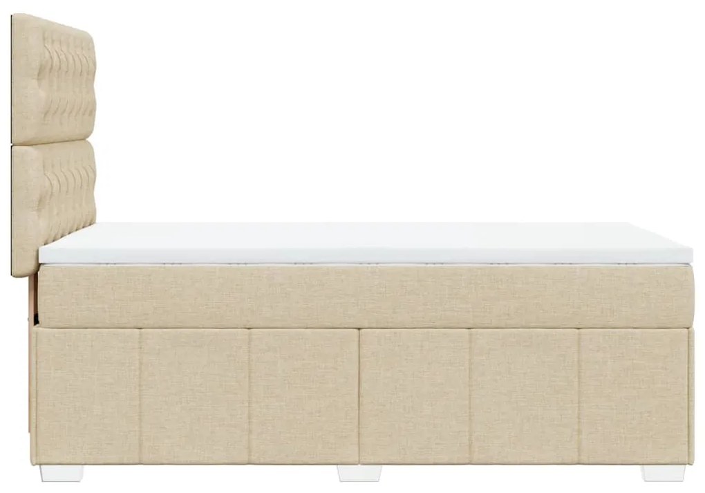 Κρεβάτι Boxspring με Στρώμα Κρεμ 90x200 εκ.Υφασμάτινο - Κρεμ